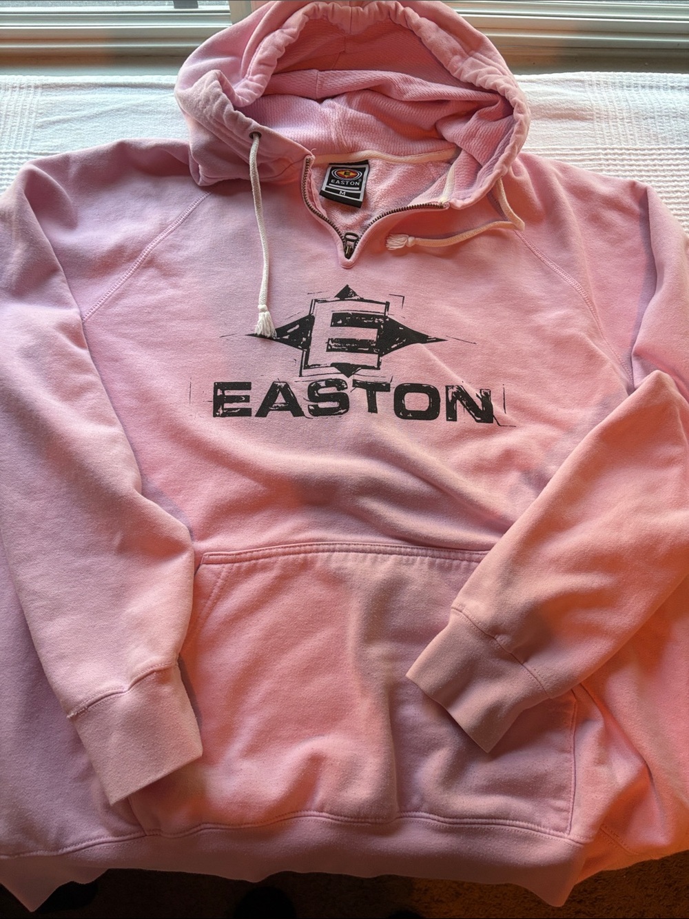 Easton Light Pink Pullover Hoodie with Black Logo